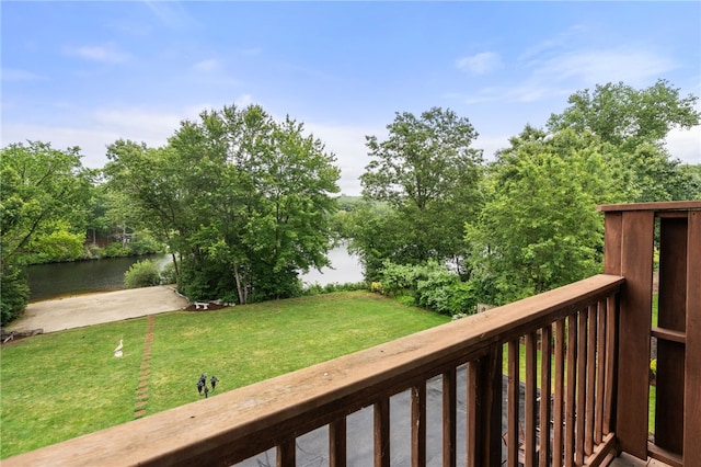 97 Farnum Pike Unit 7, Smithfield, RI 02917 - view of grassy yard featuring a water view and a balcony