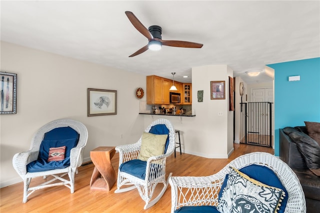 97 Farnum Pike Unit 7, Smithfield, RI 02917 - sitting room with a ceiling fan and light wood finished floors