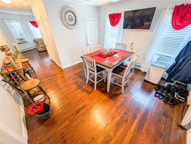 5 Stearns St, Pawtucket, RI 02861 - dining room with hardwood / wood-style floors, cooling unit, and baseboard heating