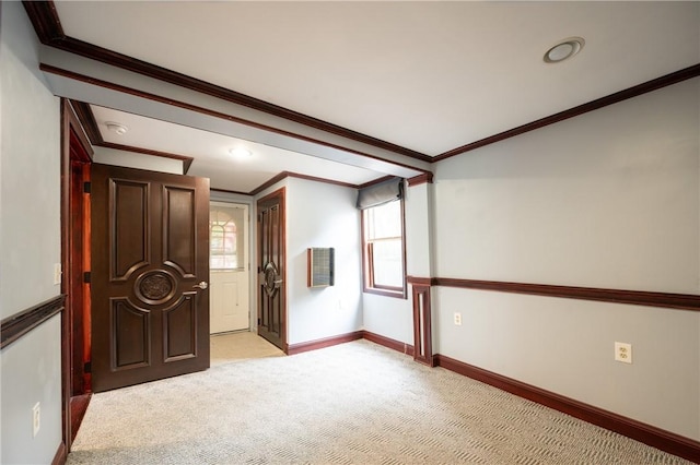 10 Hendricks St, South Kingstown, RI 02879 - spare room with light carpet, ornamental molding, and a smoke detector