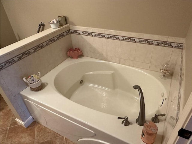 14 Piezzo Dr, Westerly, RI 02891 - full bathroom with a tub with jets and tile patterned floors