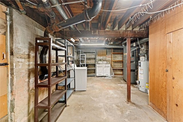 34 Tilden Ave, Warwick, RI 02888 - unfinished basement with washer / dryer, gas water heater, and heating unit