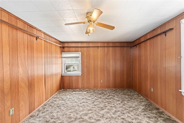 34 Tilden Ave, Warwick, RI 02888 - carpeted spare room with a ceiling fan and wood walls