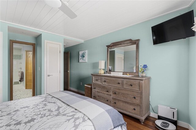 1503 Capella S Unit 1503, Newport, RI 02840 - bedroom featuring dark wood-style floors, a ceiling fan, and a closet