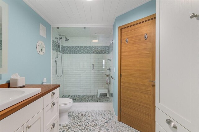 1503 Capella S Unit 1503, Newport, RI 02840 - bathroom featuring vanity, a shower stall, and tile patterned flooring