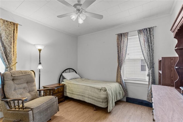 167 Carter Ave, Pawtucket, RI 02861 - bedroom featuring crown molding, light wood-style flooring, and ceiling fan
