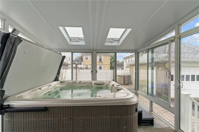 167 Carter Ave, Pawtucket, RI 02861 - sunroom with a hot tub and a skylight