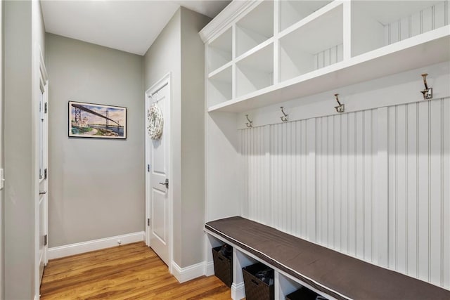 42 Aubin St, Seekonk, MA 02771 - mudroom featuring light wood-type flooring and baseboards