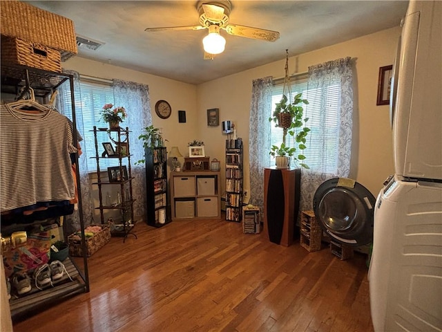 70 Partition St, Warwick, RI 02888 - office area featuring hardwood / wood-style floors, healthy amount of natural light, and ceiling fan