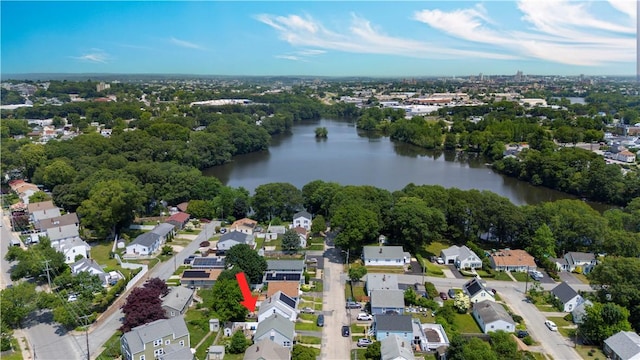 166 Midwood St, Cranston, RI 02910 - aerial view of property and surrounding area featuring a nearby body of water and nearby suburban area