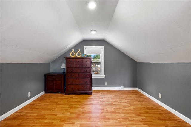 166 Midwood St, Cranston, RI 02910 - bonus room featuring a baseboard radiator, wood finished floors, and lofted ceiling