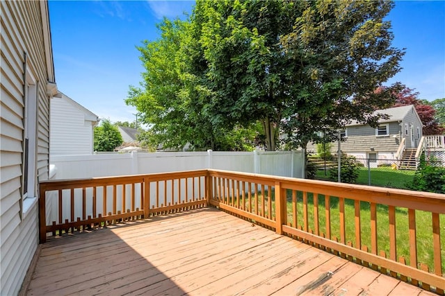 166 Midwood St, Cranston, RI 02910 - wooden deck with a fenced backyard