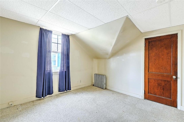 59 Colonial Ave, Cranston, RI 02910 - additional living space featuring radiator heating unit, carpet floors, and lofted ceiling