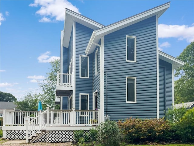 34 Beach Plum Rd, Narragansett, RI 02882 - rear view of property with a wooden deck