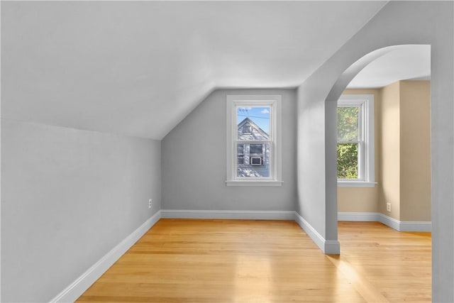 74 Park View Blvd, Cranston, RI 02910 - bonus room with light wood-type flooring, vaulted ceiling, and arched walkways