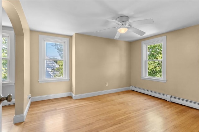 74 Park View Blvd, Cranston, RI 02910 - unfurnished room featuring a baseboard heating unit, healthy amount of natural light, and light wood-type flooring