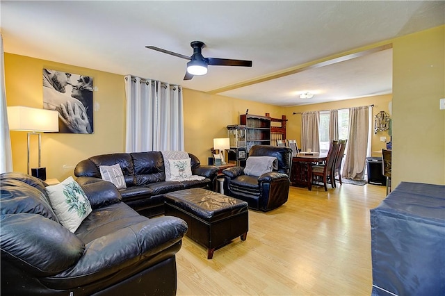 39 Old Onset Rd, Wareham, MA 02558 - living room with light wood finished floors and a ceiling fan