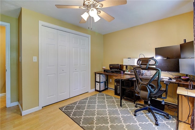 39 Old Onset Rd, Wareham, MA 02558 - office area featuring wood finished floors and a ceiling fan