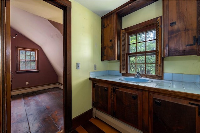 84 Skunk Hill Rd, Hopkinton, RI 02832 - bathroom with baseboard heating, healthy amount of natural light, and lofted ceiling