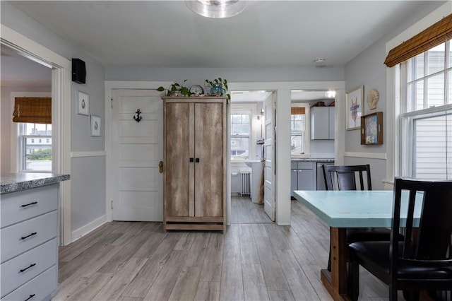 39 Chester Ave, Westerly, RI 02891 - dining area featuring light wood-style flooring and radiator heating unit
