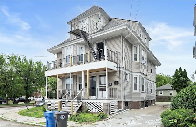 10 Sylvan Ave, Cranston, RI 02905 - view of front of home with a balcony and a porch