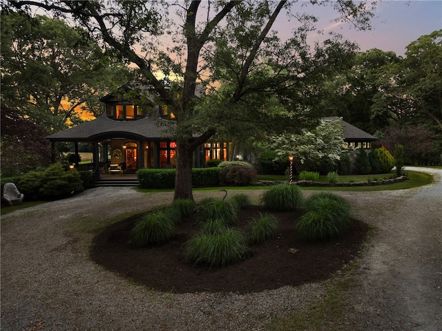 17 Pojac Point Rd, North Kingstown, RI 02852 - view of front of home with a porch and curved driveway