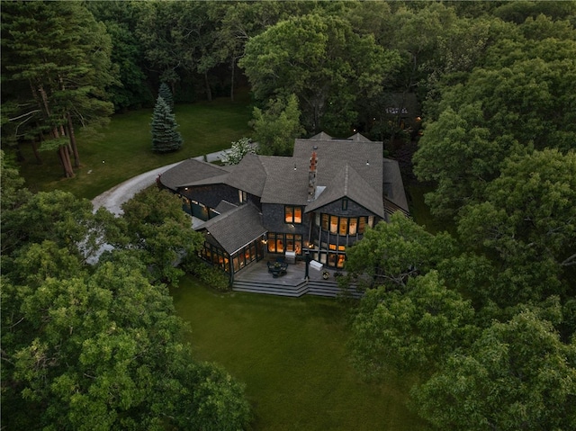 17 Pojac Point Rd, North Kingstown, RI 02852 - view from above of property with a heavily wooded area