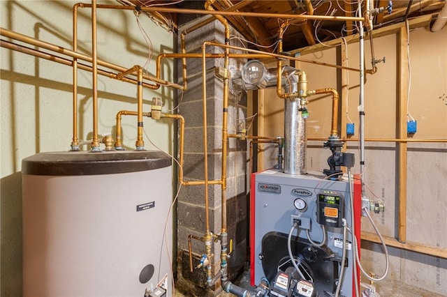 25 Rosewood Dr, North Providence, RI 02904 - utility room with water heater and a heating unit