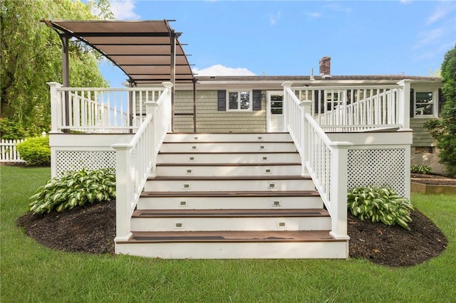 25 Rosewood Dr, North Providence, RI 02904 - rear view of house featuring stairs and a wooden deck