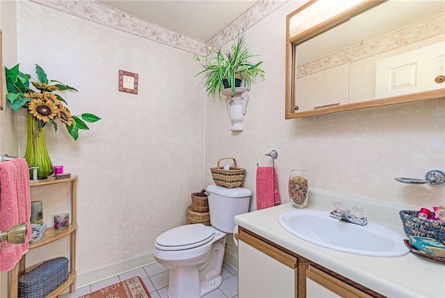 66 Girard Ave Unit 322, Newport, RI 02840 - bathroom with vanity, tile patterned flooring, and a textured ceiling