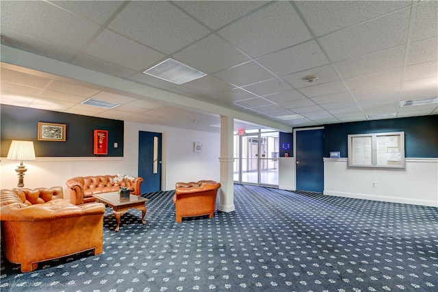 401 Bellevue Ave Unit 214, Newport, RI 02840 - community lobby featuring a drop ceiling and a wainscoted wall