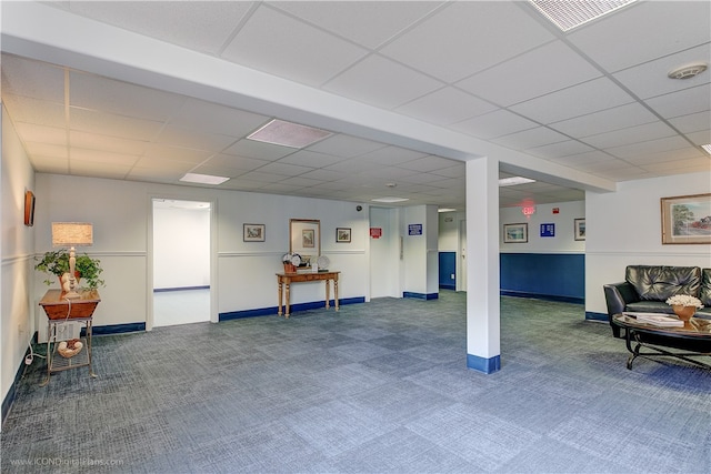 401 Bellevue Ave Unit 214, Newport, RI 02840 - below grade area with carpet and a paneled ceiling