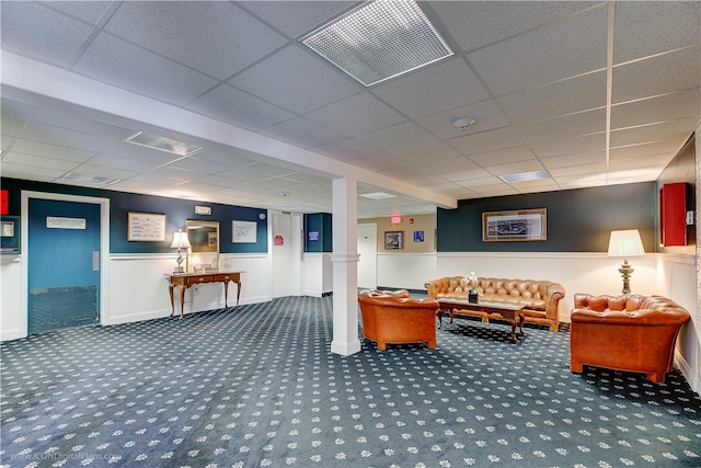 401 Bellevue Ave Unit 214, Newport, RI 02840 - building lobby with a drop ceiling and a wainscoted wall