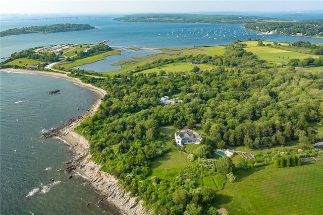 1003 Fort Getty Rd, Jamestown, RI 02835 - aerial view of property's location with a nearby body of water