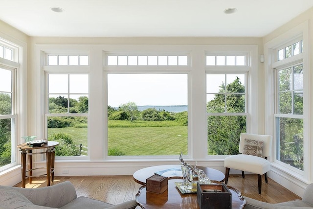 1003 Fort Getty Rd, Jamestown, RI 02835 - sunroom / solarium featuring plenty of natural light and wood finished floors