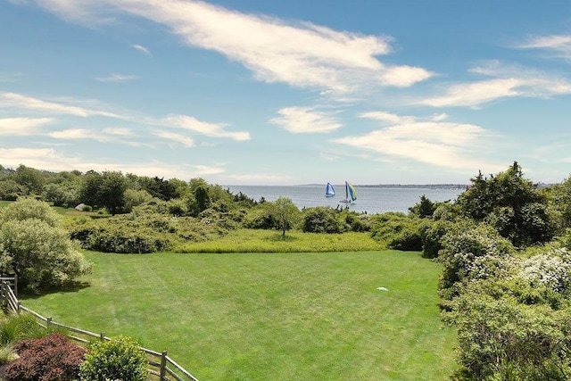 1003 Fort Getty Rd, Jamestown, RI 02835 - view of green lawn featuring a water view
