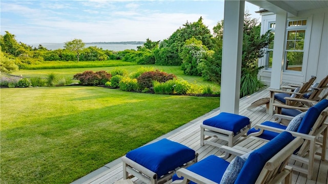 1003 Fort Getty Rd, Jamestown, RI 02835 - view of patio featuring a water view