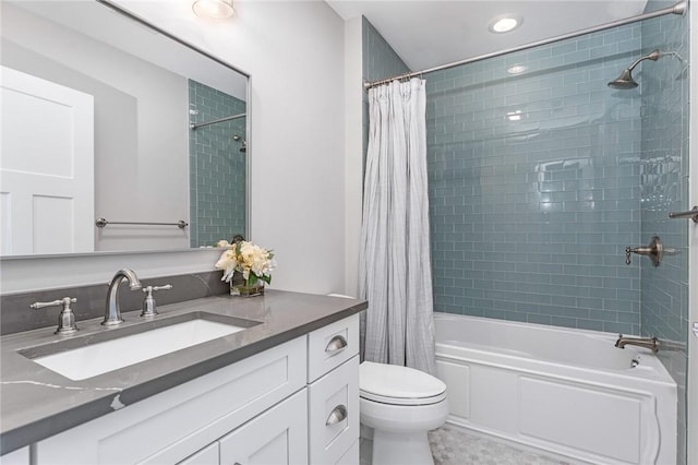 100 Algonquin Rd Unit 5, Narragansett, RI 02882 - bathroom with vanity, shower / tub combo, recessed lighting, and tile patterned flooring