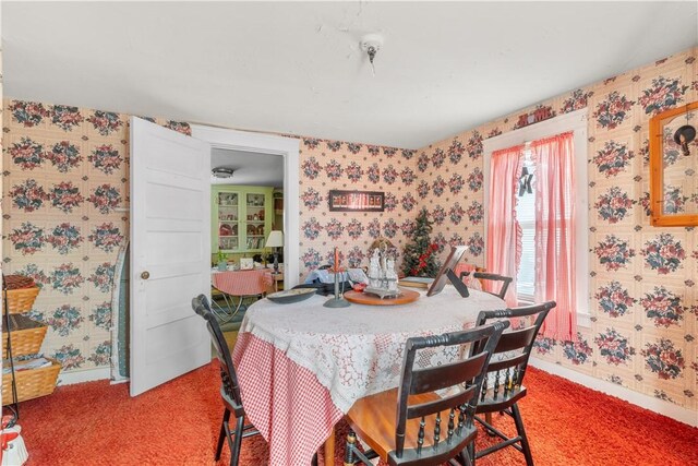 32 Union St, East Greenwich, RI 02818 - dining room with wallpapered walls and light colored carpet