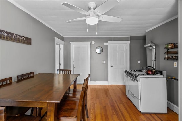 39 Owen Ave, Pawtucket, RI 02860 - dining room with a ceiling fan, light wood finished floors, and ornamental molding