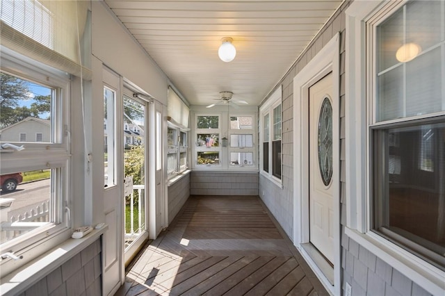 39 Owen Ave, Pawtucket, RI 02860 - unfurnished sunroom with a ceiling fan