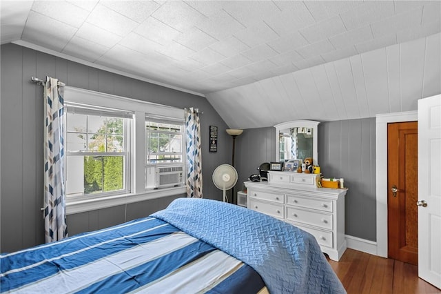 39 Owen Ave, Pawtucket, RI 02860 - bedroom featuring vaulted ceiling, wood finished floors, and cooling unit