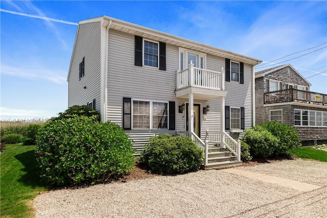 16 Elm Ave, Narragansett, RI 02882 - view of front of home featuring a balcony