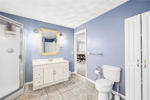 16 Elm Ave, Narragansett, RI 02882 - bathroom with a stall shower, vanity, and tile patterned flooring