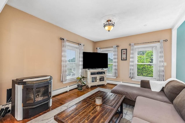 15 N St, Warwick, RI 02886 - living area with a baseboard heating unit and wood finished floors