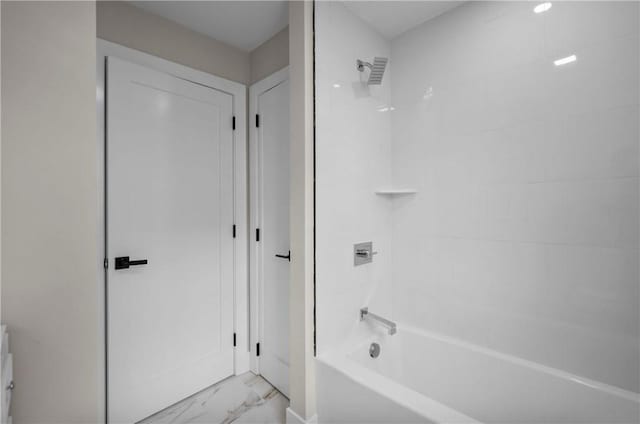 137 Stanwood St, Providence, RI 02907 - full bathroom with marble finish floors and washtub / shower combination