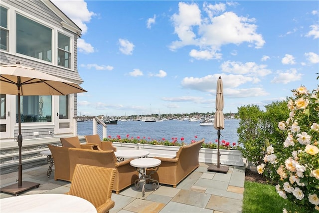 19 Defenders Row Unit 19, Newport, RI 02840 - view of patio featuring a water view