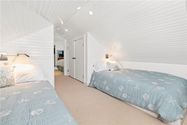 19 Defenders Row Unit 19, Newport, RI 02840 - carpeted bedroom featuring vaulted ceiling and a closet