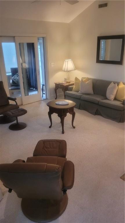 318 Corey Ln Unit 318, Middletown, RI 02842 - living area featuring carpet floors and lofted ceiling
