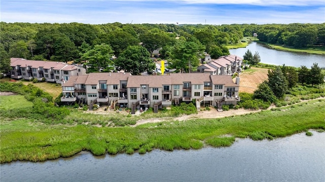 267 Fishing Cove Rd, North Kingstown, RI 02852 - bird's eye view of a nearby body of water and a heavily wooded area